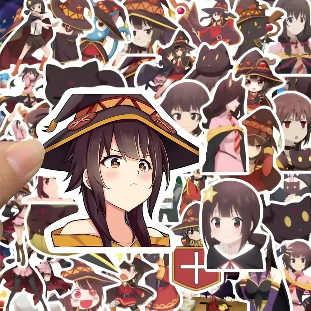 10/30/50pcs Anime KonoSuba: God's Blessing on This Wonderful World Stickers Cute Megumin Cartoon Decals for Phone Laptop Luggage