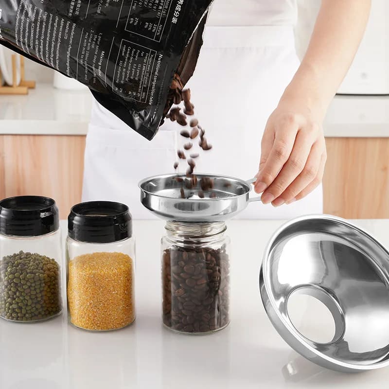 Stainless Steel Wide Mouth Funnel, Kitchen and Household Large Diameter Funnel, Multifunctional Jam Canning Funnel