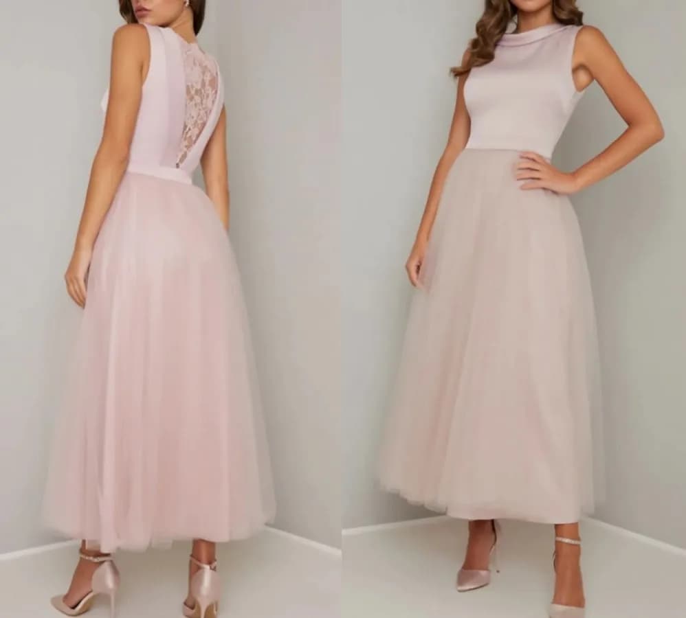Pink A-Line Mother of the Bride Dress 2025 Jewel Lace Back Ankle Length Satin Tulle Wedding Party Gowns Robe De Soiree
