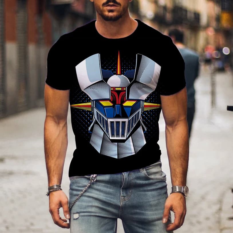 Mazinger Z 3D Print T-Shirts Anime Robot Men Women Casual Fashion Short Sleeve T Shirt Oversized Harajuku Tees Tops Man Clothing
