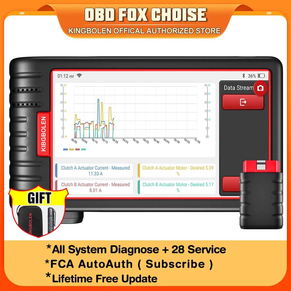 KINGBOLEN S6 OBD2 Scanner All System Car Diagnostic Tools 28 Service BMS/TPMS/ABS Bleeding FCA AutoAuth Lifetime Free Update