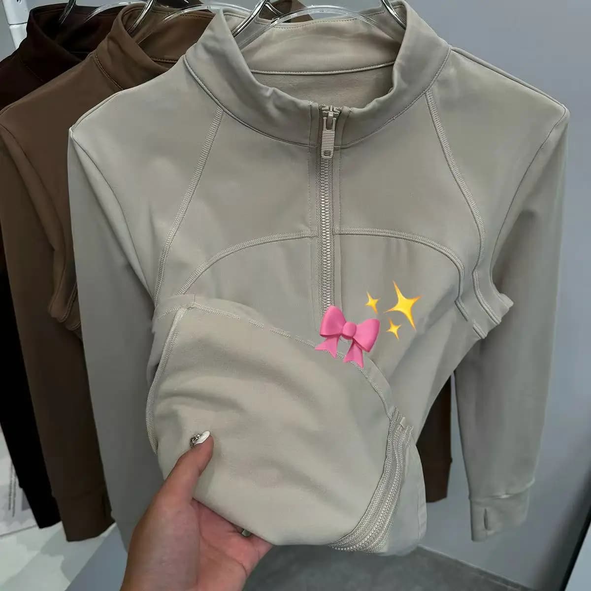 Yoga Suit Women's High-end Standing Collar Long Sleeved Sports Jacket Running Training Fitness Top Windproof Running Suit