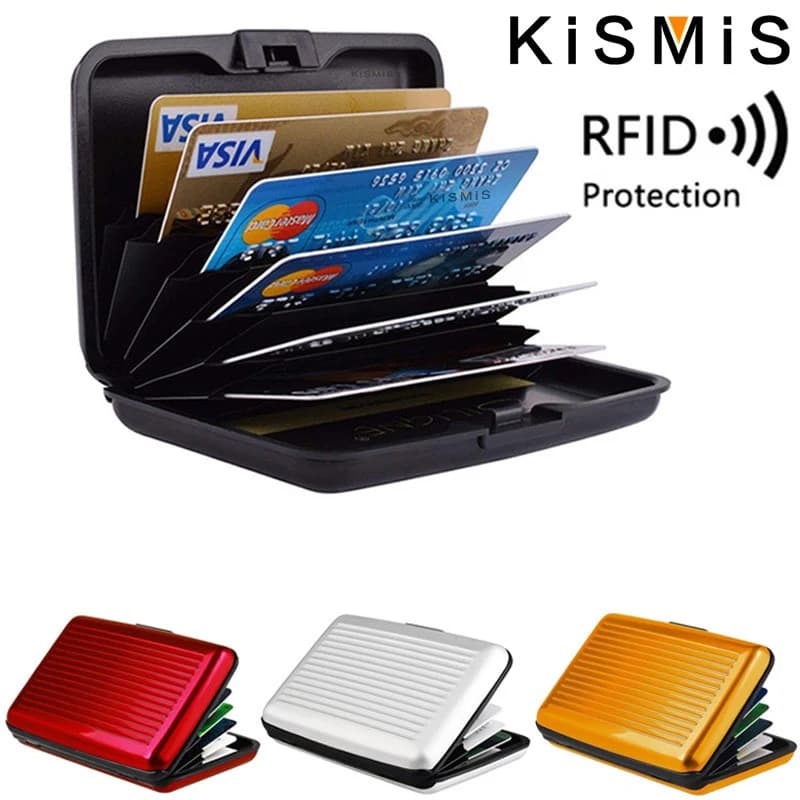 KISMIS RFID Metal Wallet and Business ID Credit Card Women Men Business ID Credit Card,Protector Wallet Card Holder Package Box