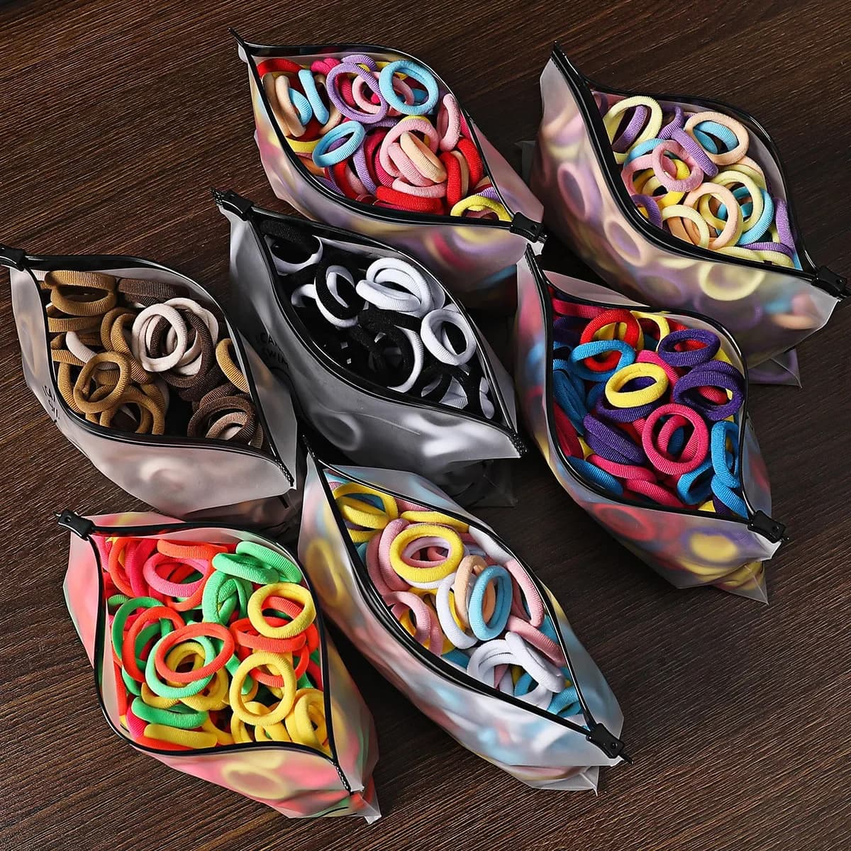 100pcs Kids Elastic Hair Bands Girls Sweets Scrunchie Rubber Band for Children Hair Ties Clips Headband Baby Hair Accessories