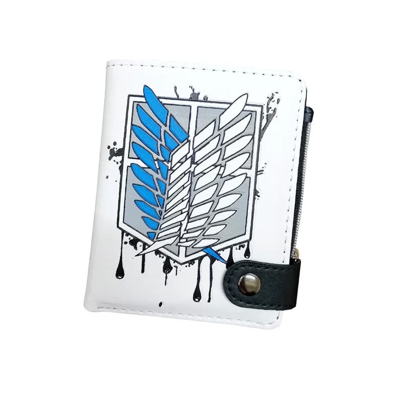 Anime AOT Short Wallet Bifold PU Leather Purse with Coin Pocket for Gift