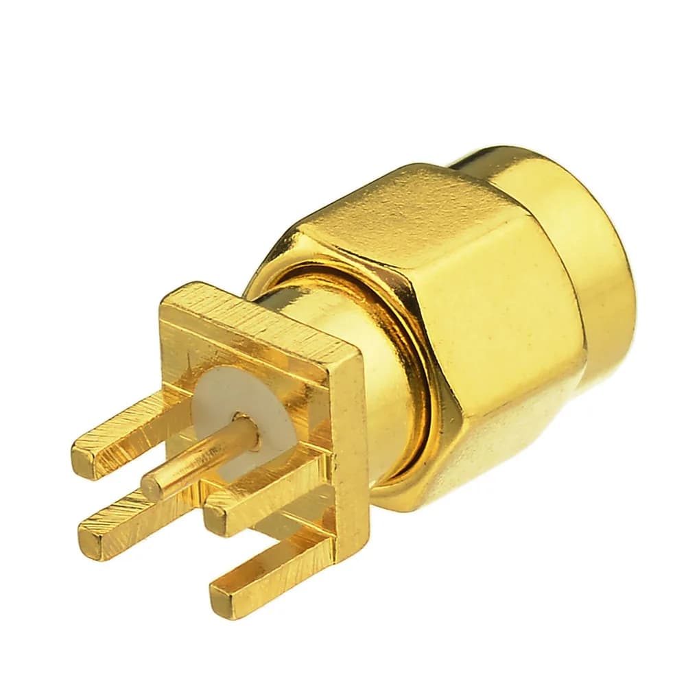 Superbat 10pcs SMA End Launch Male RF Coaxial Connectors 1.6mm 0.063" Vertical PCB Mount
