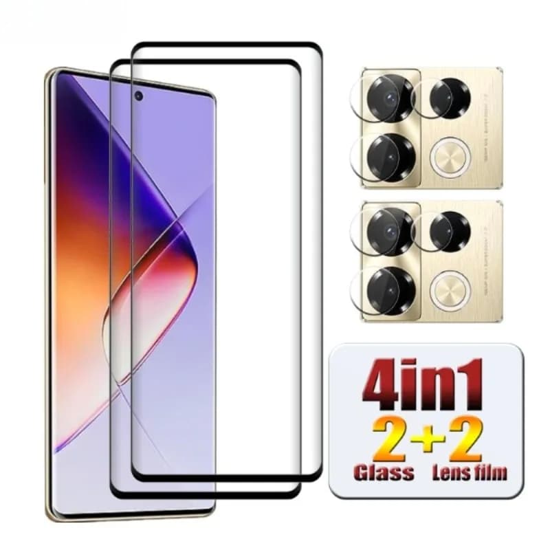 2+2 For Infinix Note 40 pro Note 40pro plus Screen Curved Glass Shockproof Anti-Scratch For Note 40 pro Soft Fiber Lens film