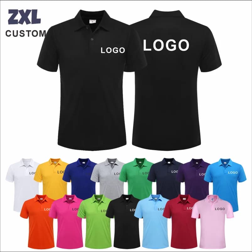 Customized Logo Breathable Polo Shirt Casual Company Group Clothing Lapel Short Sleeve Polo Shirts Work Clothes Print Embroidery