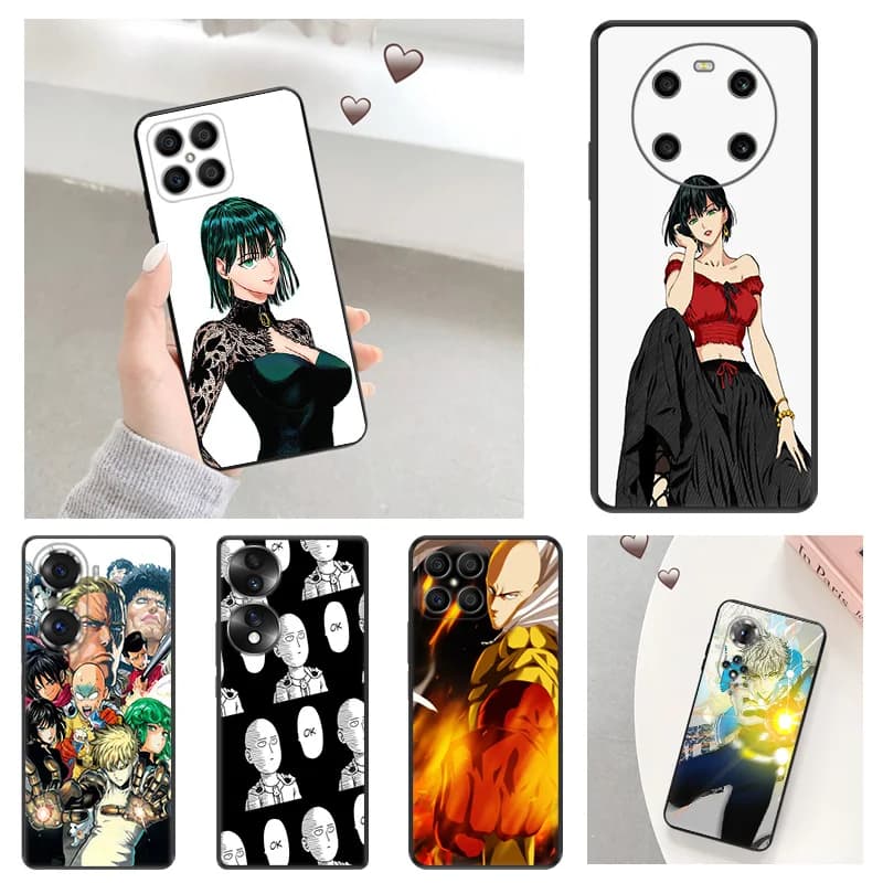 Soft Anti-Drop Phone Case For Honor X7b X6 70 90 X8 b X9A X9B Magic5 Pro X8A X6A One Punch Man Anime Pixel 8A 7A 6A 6 7 8 Cover