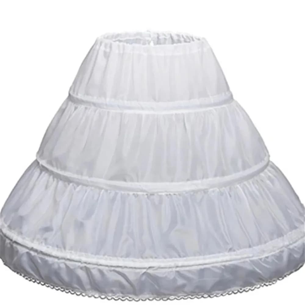 Girls Crinoline Petticoat with hoop Children Under skirt Short White Underskirt A-line Ball Gown Child Petticoats