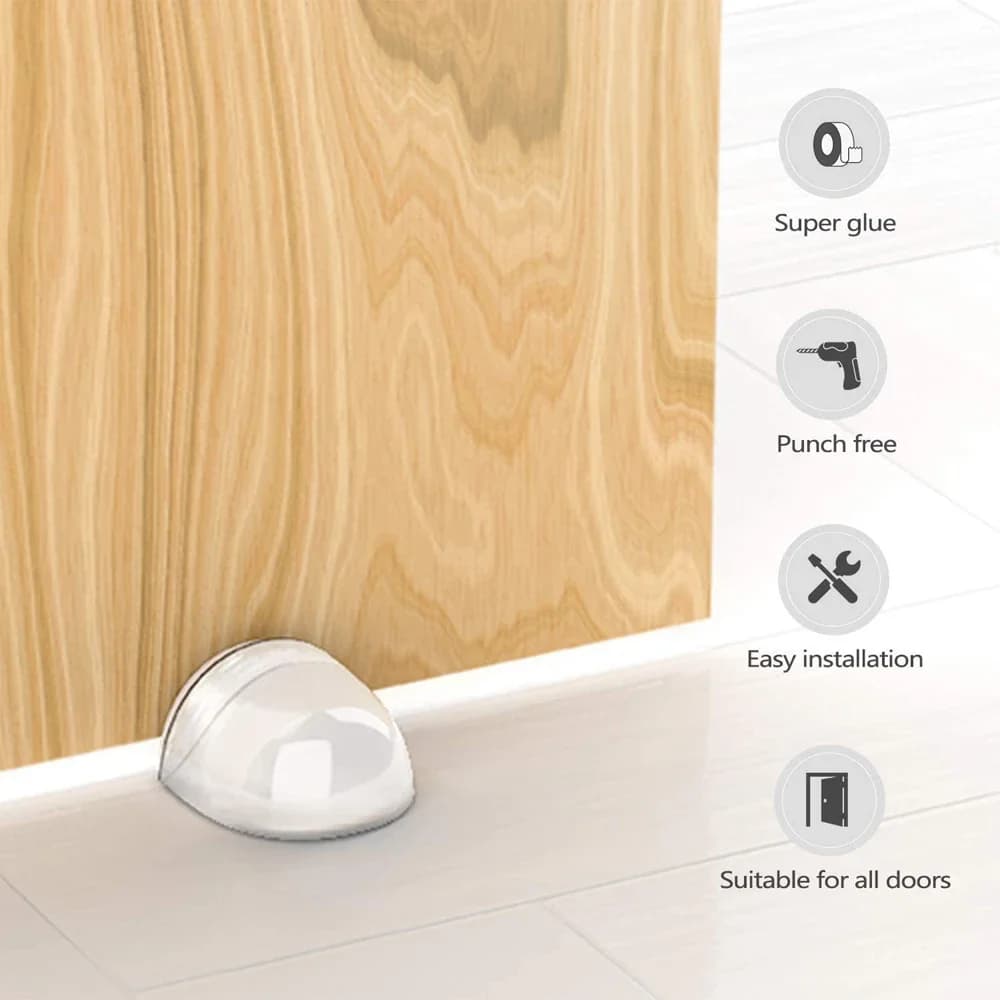 1-8pcs Transparent Door Stopper Self Adhesive Door Holder Catch Floor Mounted Door Stop for Protection of Wall and Furniture