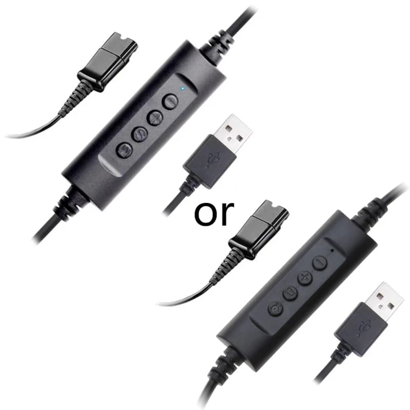 Headset Quick Disconnect Cable to USB Plugs Adapter for Call Center Office Clear Sound and Long-Lasting Durability