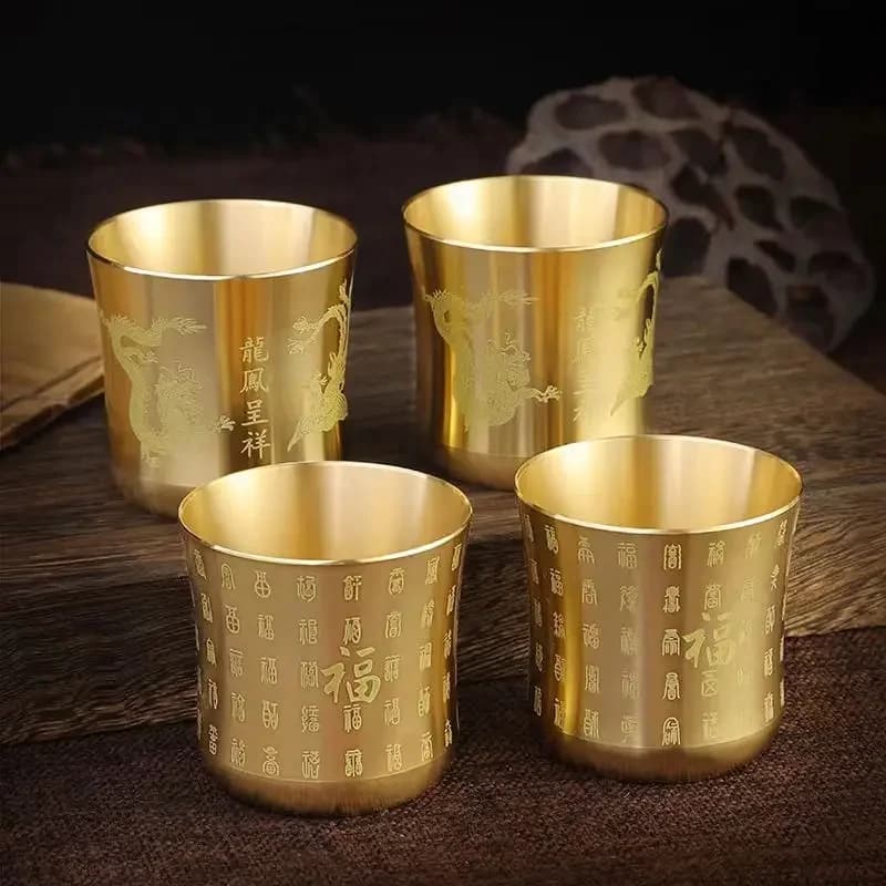 Household drinking utensils Brass ornament Buddha God of Wealth Water Cup 1pcs Baijiu Cup Home decorations