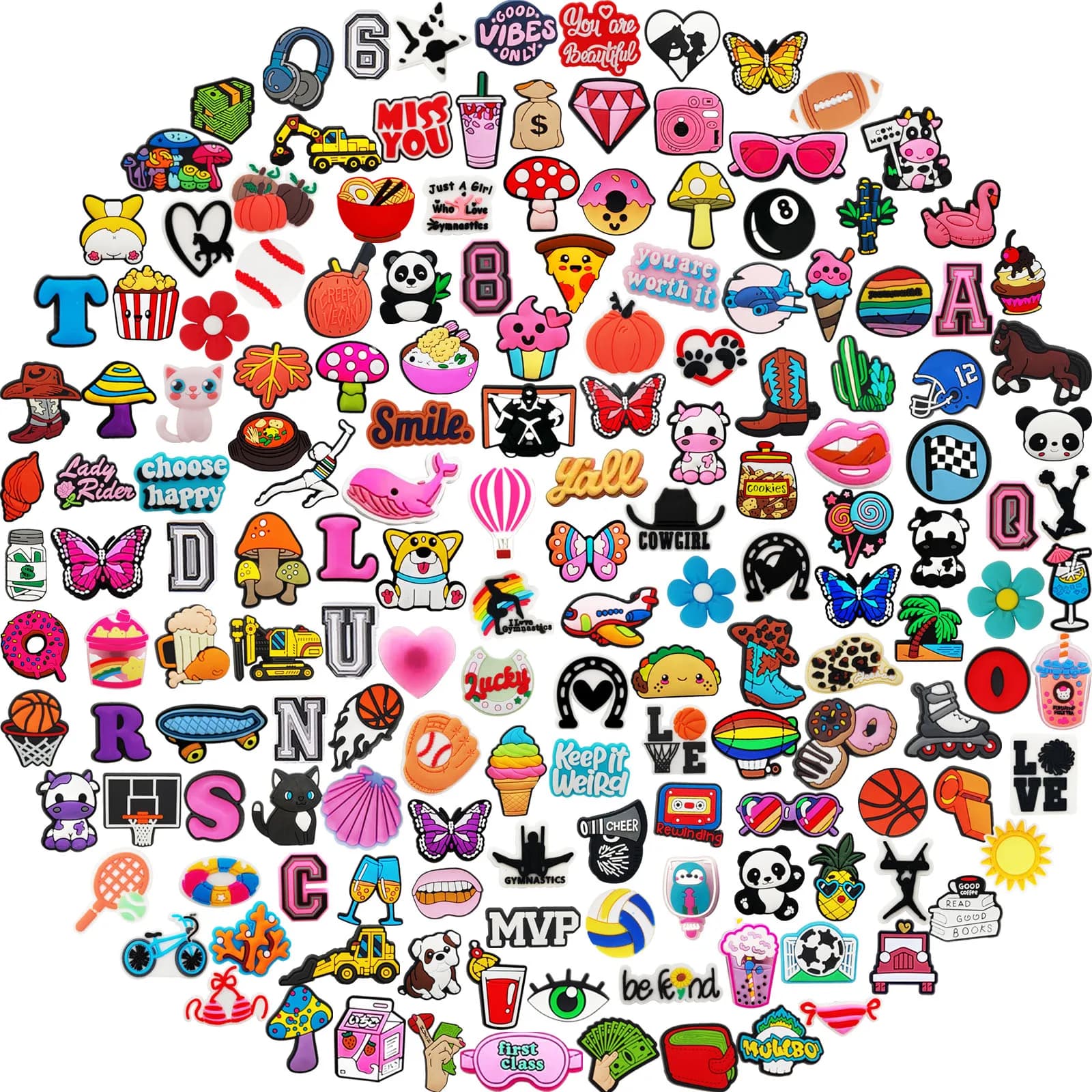 Lot of  20/30/50/100/200Pcs Random Shoe Charms for Sandals,Shoe DIY Decoration Charms Accessories Shoes Pins Bubble Sl