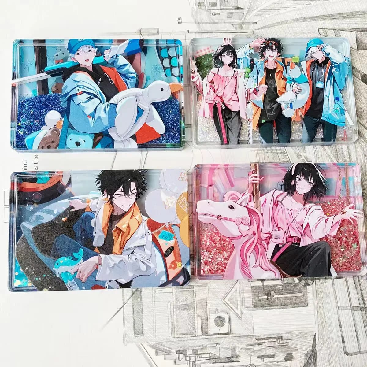 Anime Link Click Merch Charles Cheng Xiaoshi Lucas Lu Guang Rin Jo Qiao Ling Quicksand Mahjong Customize Acrylic Ornaments
