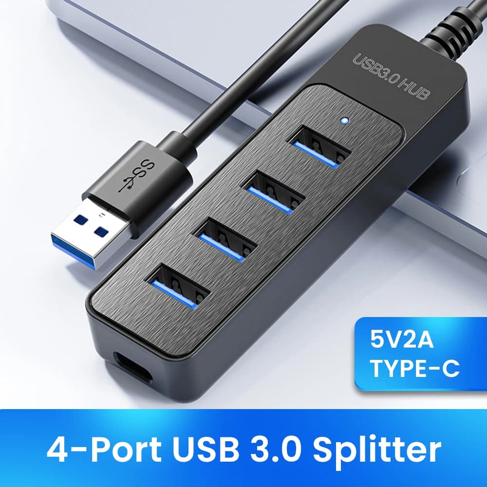 5 Ports USB 3.0 Hub Multi Splitter Extender Type-C HUB Converter Expander for Macbook Pro PC Computers Laptop