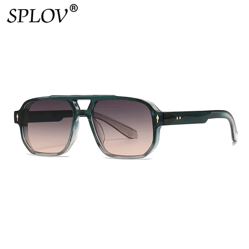 New Luxury Square Sunglasses Women Gradient Shades Fashion Brand Designer Rivets Men Driving Sun Glasses UV400
