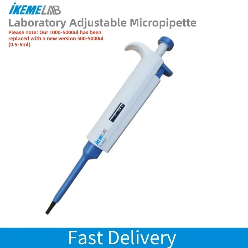 IKEME Laboratory Micropipette Plastic Single Channel Adjustable Pipette 100-1000ul Chemistry Lab Equipment Lab Equipment