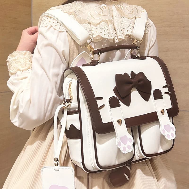 JK Cat Straddles Large Capacity Fashion All-match Bag 2024 Handheld Shoulder Lolita Bags