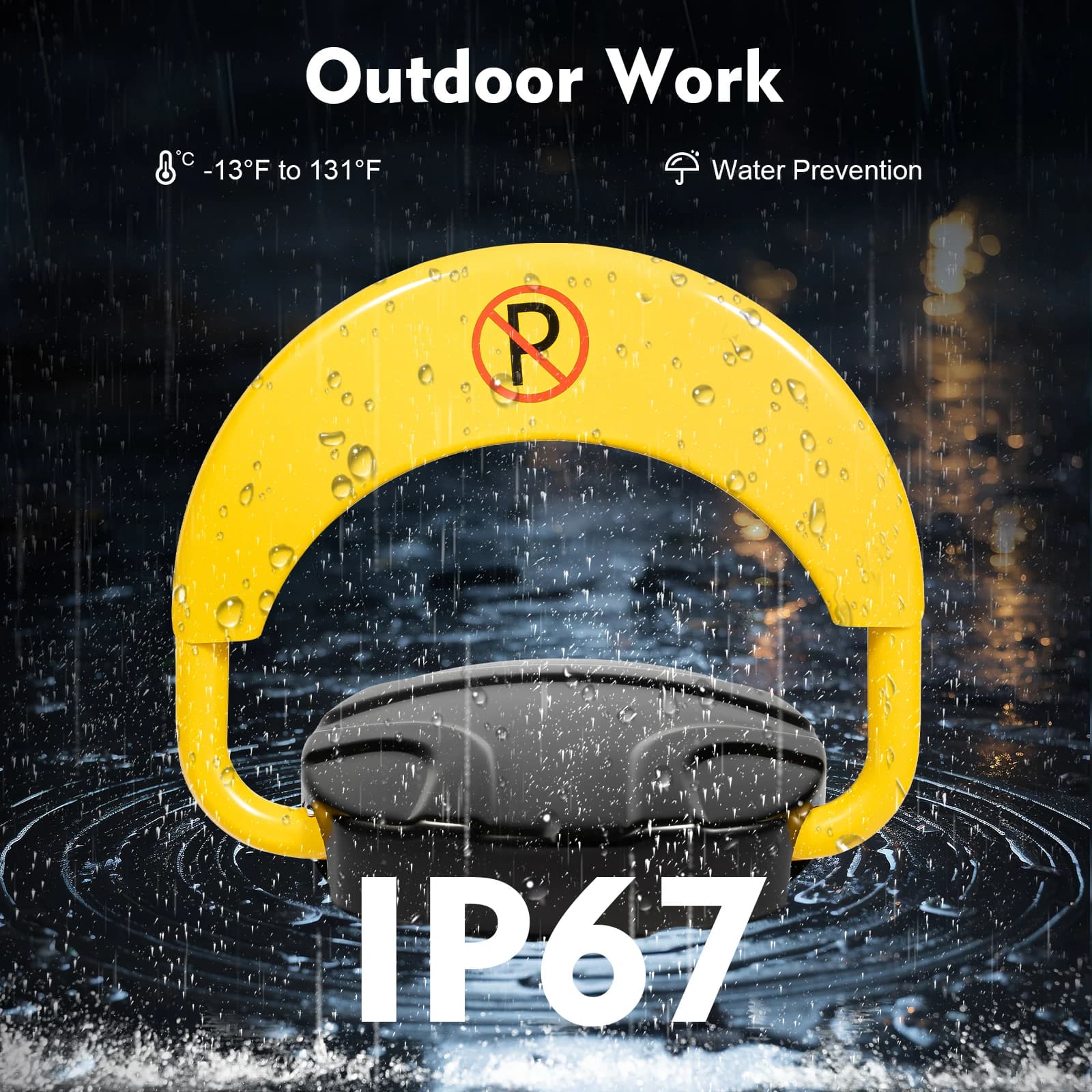 Parking Barrier Parking Post with Remote Controls and Keys 180° Rotating Rocker Lever Maximum Load Capacity 2T Waterproof