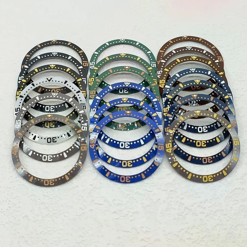 38mm Tilted Digit Ceramic Watch Bezel Insert Fits 40mm SUB Mens Watch Cases Inner Diaameter 30.5mm Ring Replace Accessories