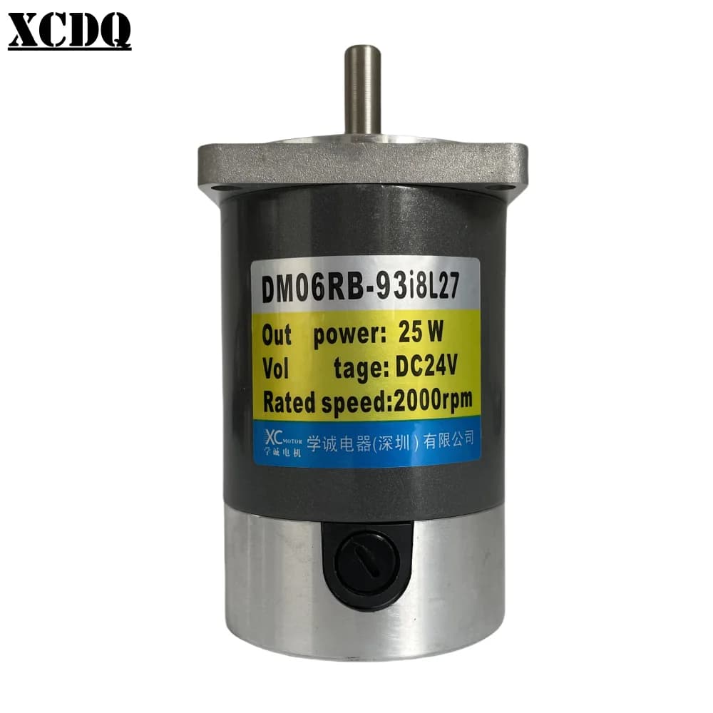 XCDQ DM06RB Square Cover 60mm 25W Forward Reverse 12 volt electric motor High Torque DC Brush 24V for Machine