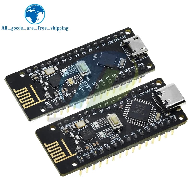 TZT RF-Nano for Arduino Nano V3.0, Micro USB Nano Board ATmega328P QFN32 5V 16M CH340, Integrate NRF24l01+2.4G wireless
