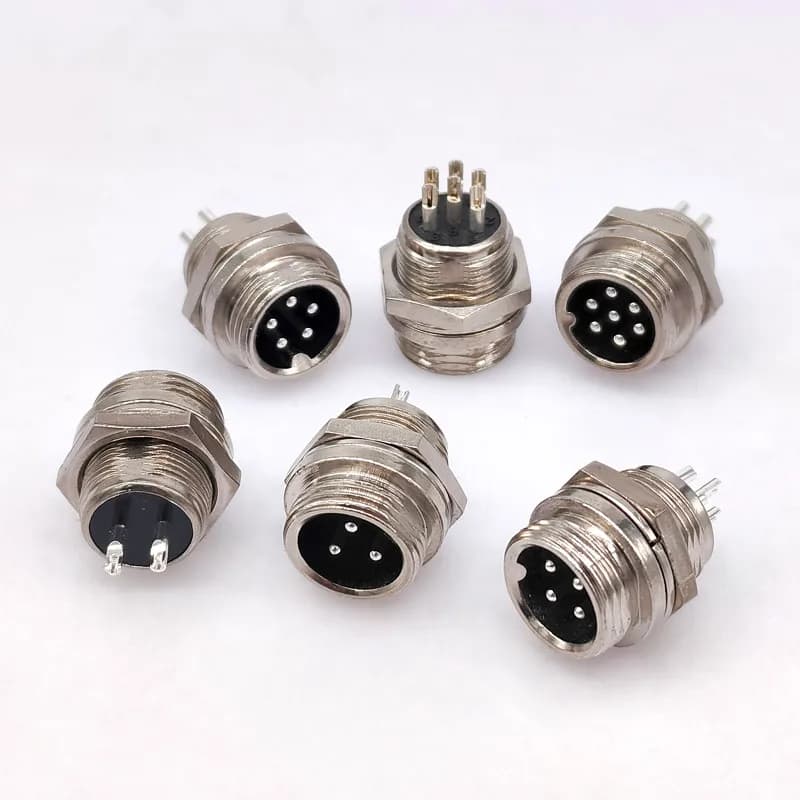 Only Male Socket of 7/16" GX12 Cable Connector 2Pin3pin4pin 5pin6pin7pin