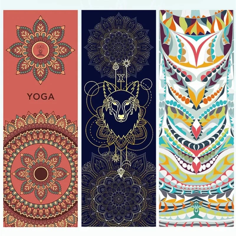 Hot Yoga Mat Towel 185*63cm Printed Yoga Towel Non Slip Fitness Workout Mat Cover for Pilates Gym Yoga Blankets