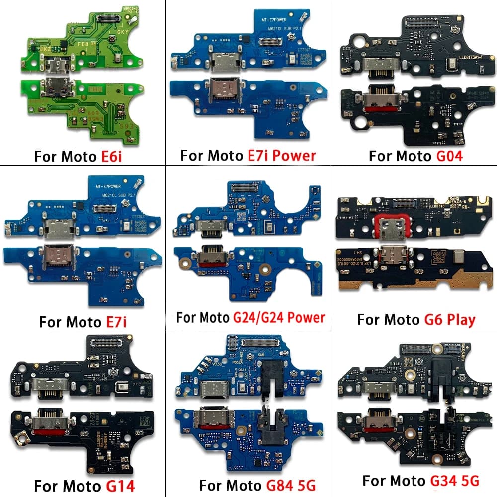 NEW USB Charging Port Dock Charger Plug Connector Board Flex For Moto G04 G24 G34 G14 G84 5G G54 G64 G200 E6i E7i Power G6 Play