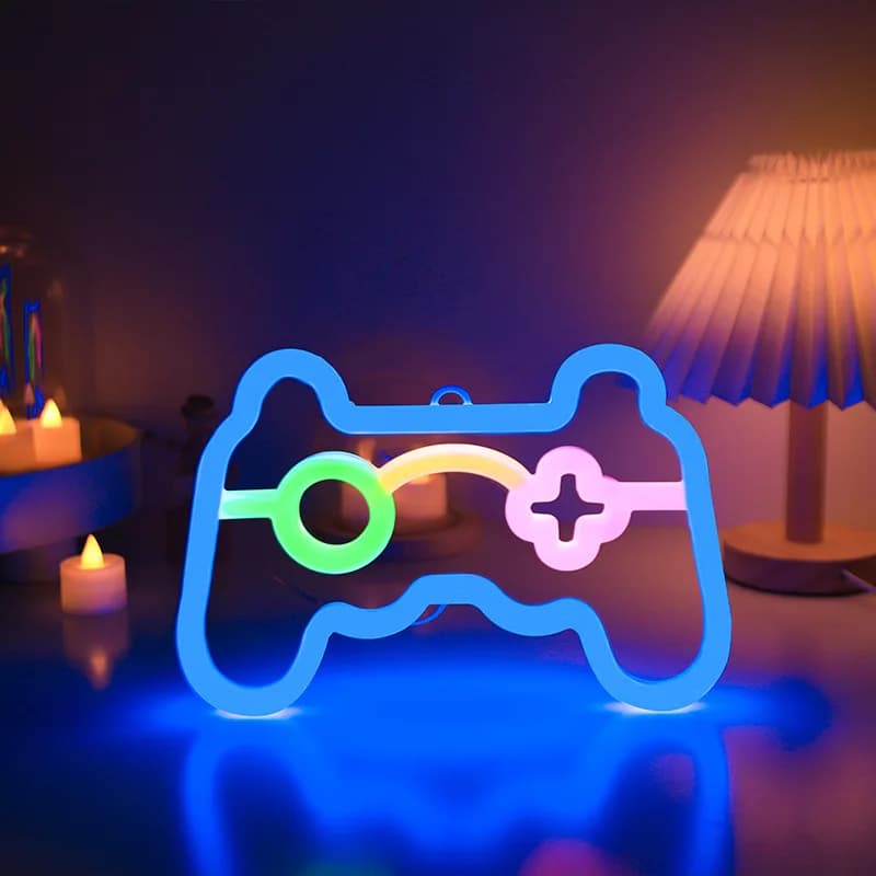 Gamer Neon Sign Lights,Gamer Controller Neon Lamp for E-sport Room, USB Or Battery Powered Table Lamp, Gaming LED for Home Decor