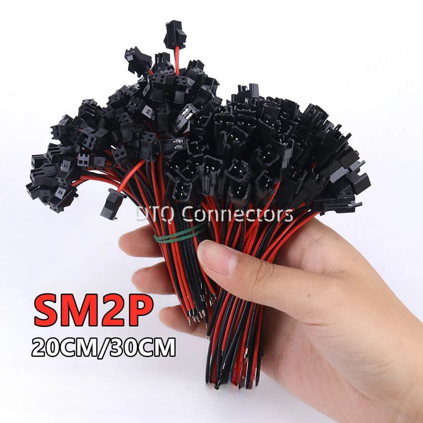100pairs 2.54mm SM 2-Pin 2P Connector Plug Male / Female Head Wires Cables DC Wire Connector Micro Male Female Plug Connectors