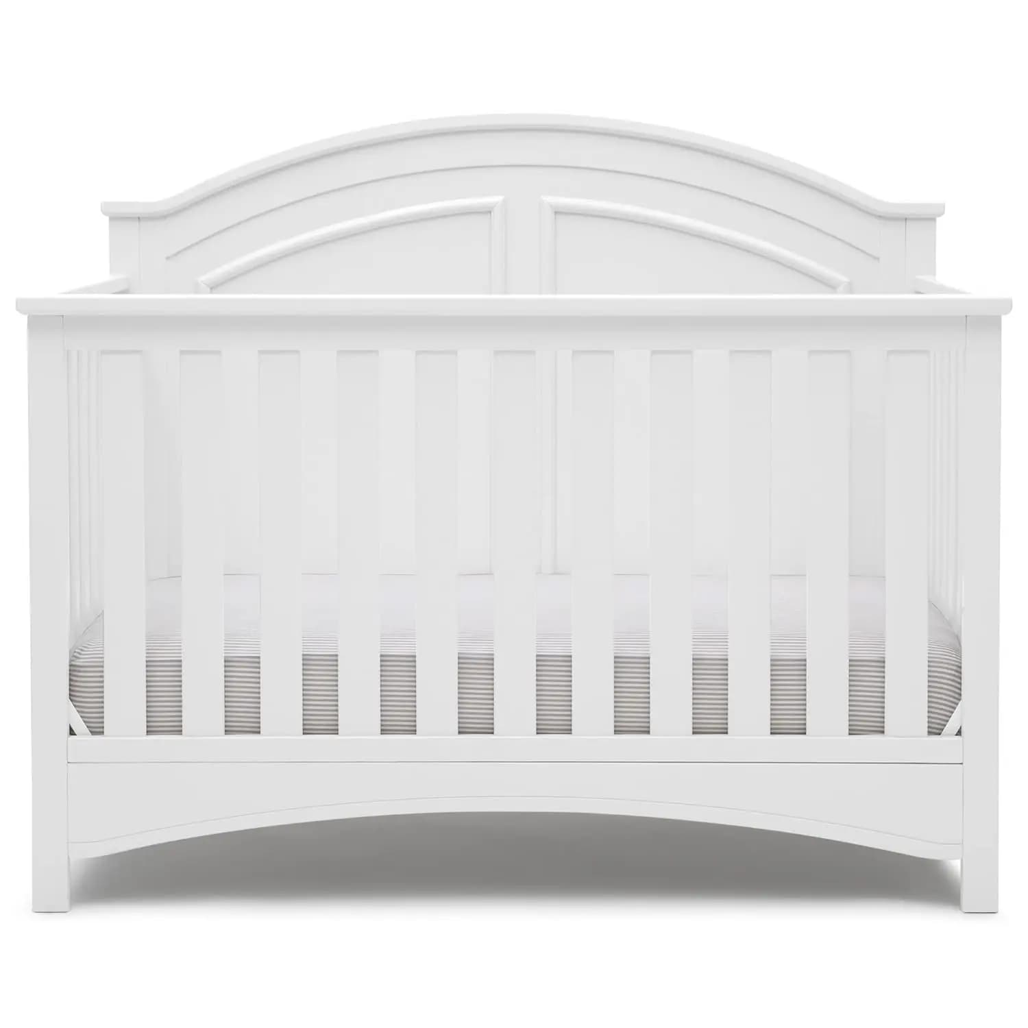 Delta Children Perry 6-in-1 Convertible Crib Gold Certified, Bianca White