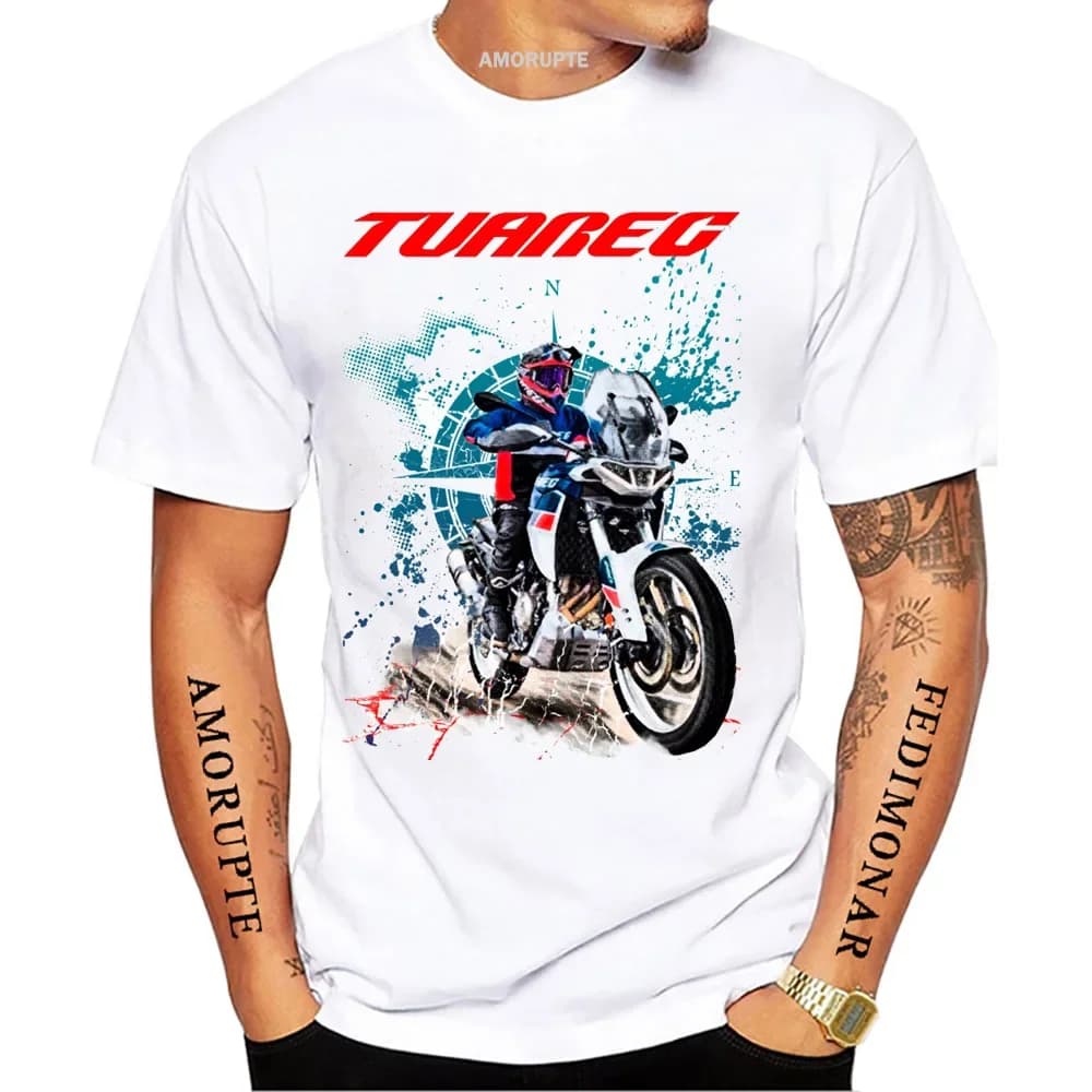 Tuareg 660 Big Trail Windrose Motorcycle Riding T-shirt New Men Short Sleeve Moto Sport Boy Casual Tees Hip Hop White Rider Tops