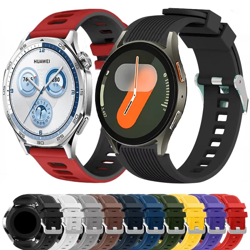 22mm 20mm Silicone Strap for Samsung Galaxy Watch 3 45mm/Huawei Watch 4/3 GT5-4-3-2 46mm Sports Bracelet Amazfit GTR/GTS Band