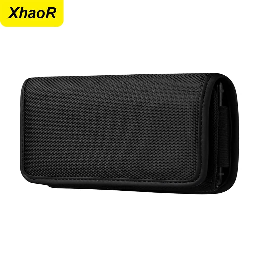 Universal Phone Belt Clip Waist Bag For iPhone 16 15 14 Pro Max Samsung Huawei Xiaomi Oxford Cloth Nylon Horizontal Holster Case
