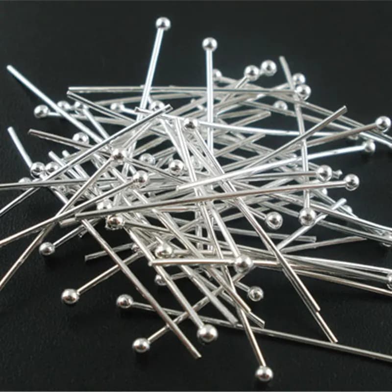 DoreenBeads 400-1000PCs Silver color Ball Head Pins Handmade Findings for DIY Jewelry Making Accessories Multi-size
