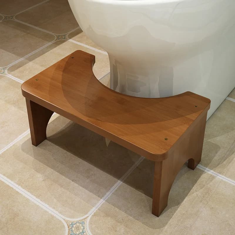 No Installation Not-Slip Bathroom Toilet Stool Upgrade Bamboo Squatting Toilet Stool for Adults Children