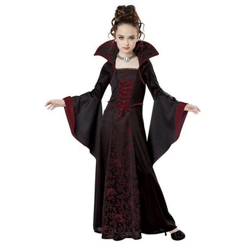 Halloween Kids Girls Cosplay Witch Vampire Costume  Disfraz Carnival Dress Up Party Mujer Children's Performance Clothing