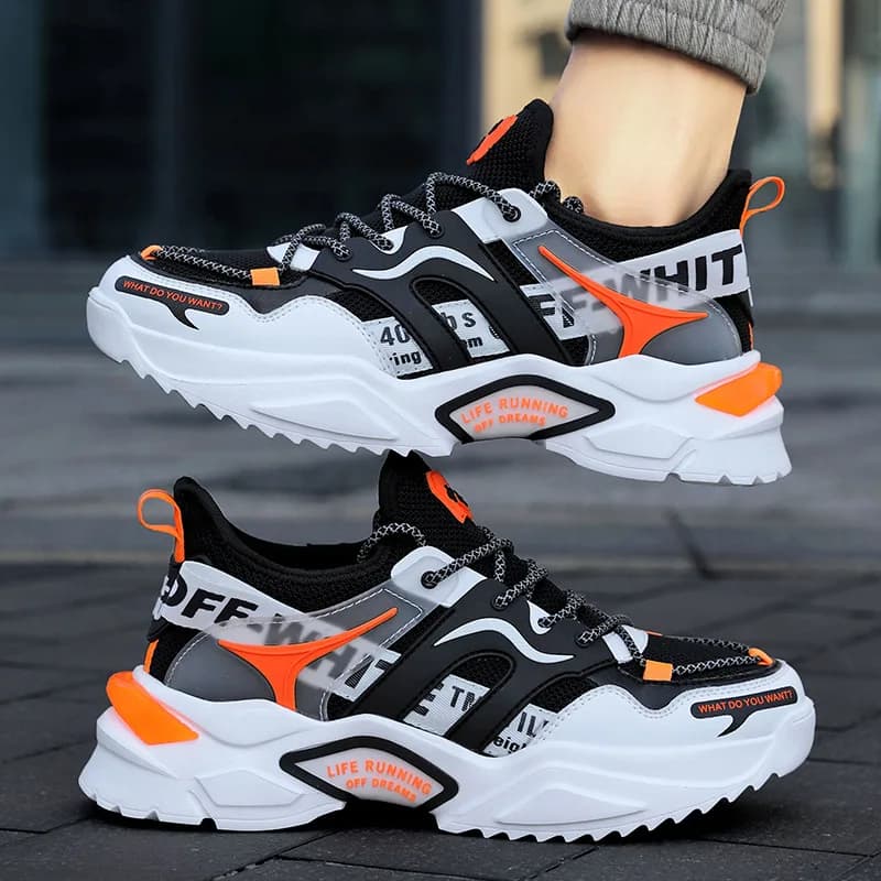 Fashion trendy cool men's sports shoes summer new men's shoes popular colors floating woven breathable casual shoes