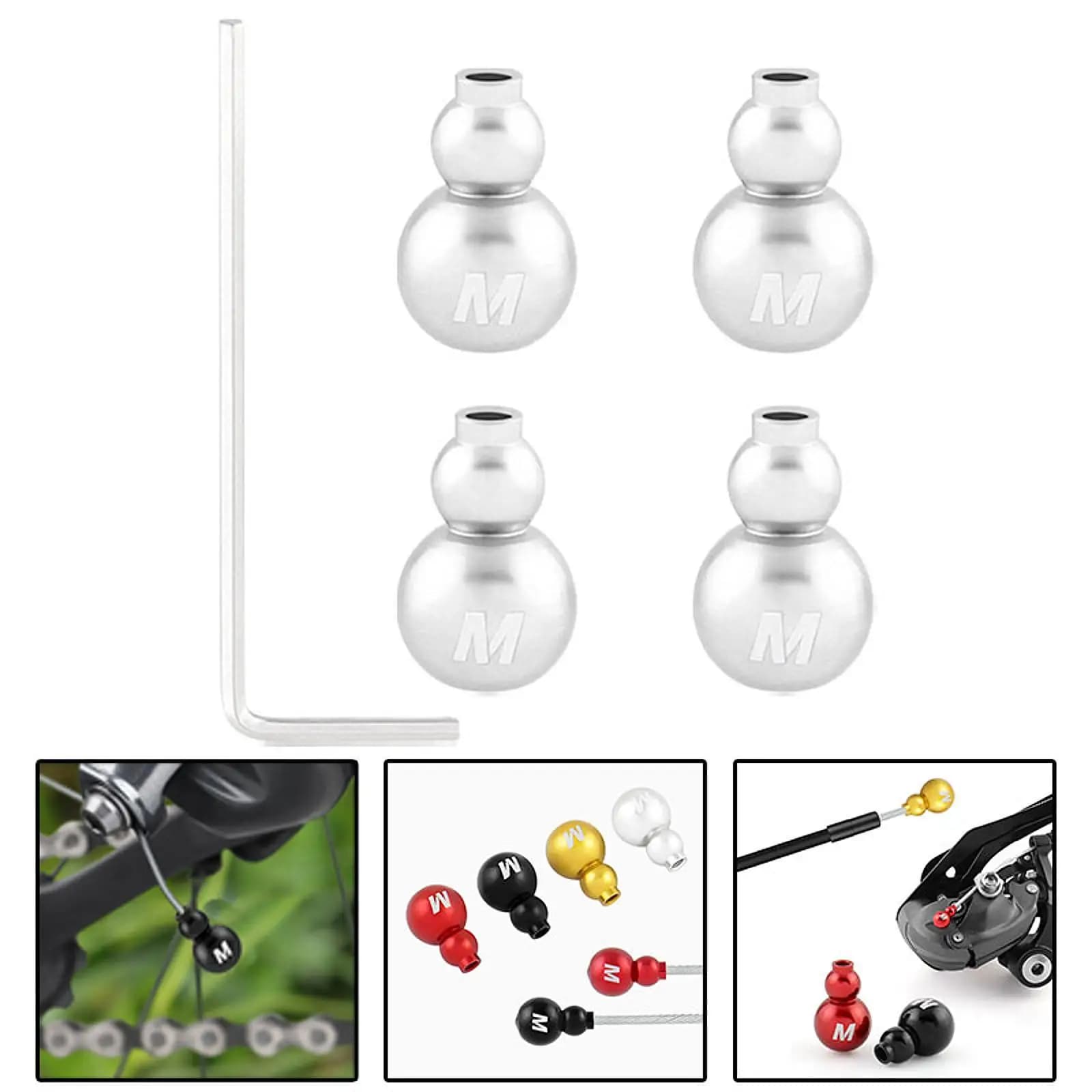 4Pcs Bike Cable End Caps Bike Brake Cable End Tip, Easy to Use Replacement for Mountain Road Bike Parts Bike Shift Cable Caps