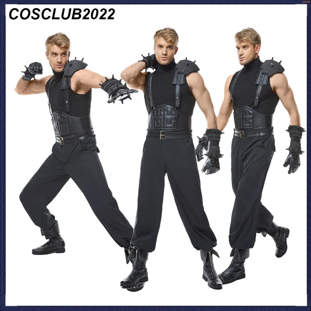 Adult Man Cloud Strife Cosplay Vest Pant Costume Wig Game Final Cos Fantasy VII Fantasia Disguise Halloween Carnival Roleplay