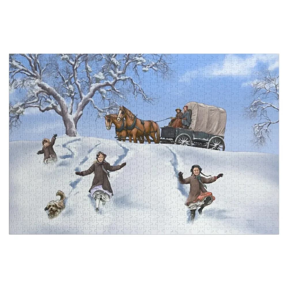 Family Prairie in the Snow Jigsaw Puzzle Personalised Toys Personalized Child Gift Customizeds For Kids Puzzle