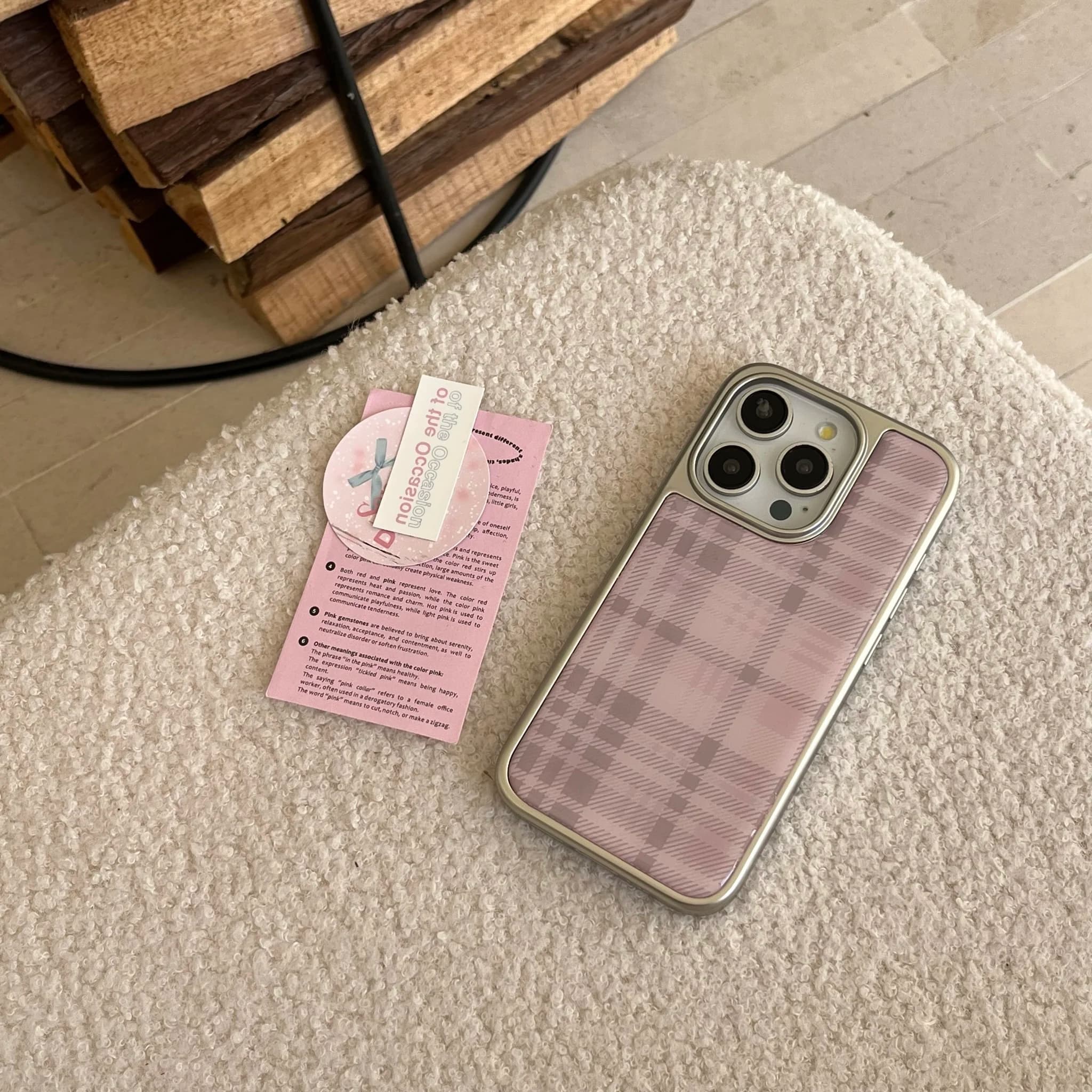 New Korean style pink plaid phone case for IPhone 16 16pro 16promax 15 15pro 15promax 14 14pro 14promax 13 13pro 13promax