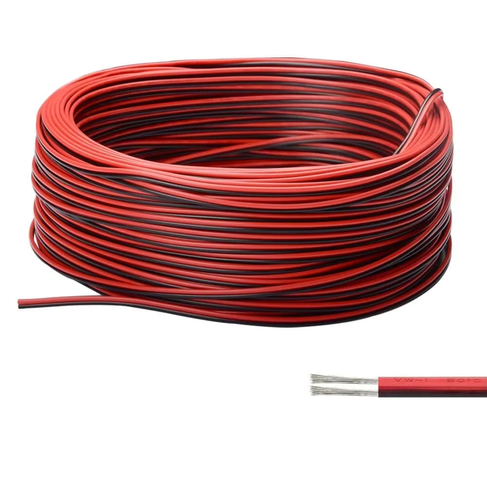 20 meters 2PIN Electrical Wire Tinned Copper PVC Insulated Red Black Cable For Single Color LED Strip Light Extension Wire 22AWG