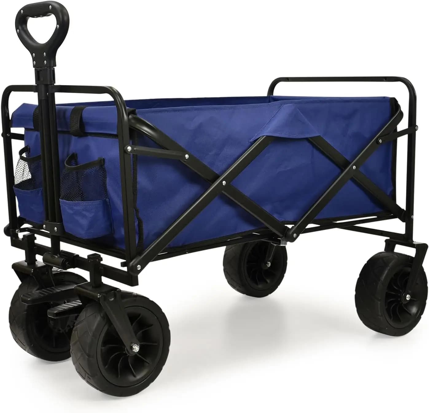 Happy Living XL Collapsible Foldable Wagon, Beach Cart Large Capacity, Heavy Duty Folding Wagon Portable, Collapsible Wagon for