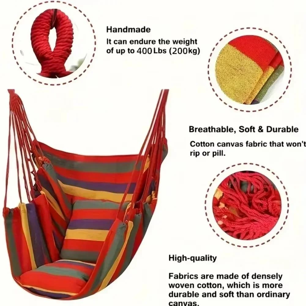 Portable Swing Chairs Canvas Outdoor Camping Swing Hanging Chair Leisure Hanging Hammocks Bearing for Travel Outdoor Furniture