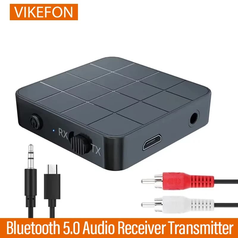 Bluetooth 5.0 Audio Receiver Transmitter 2 IN 1 RCA 3.5MM AUX Jack USB Dongle Stereo Wireless Adapters For Car TV PC Headphone