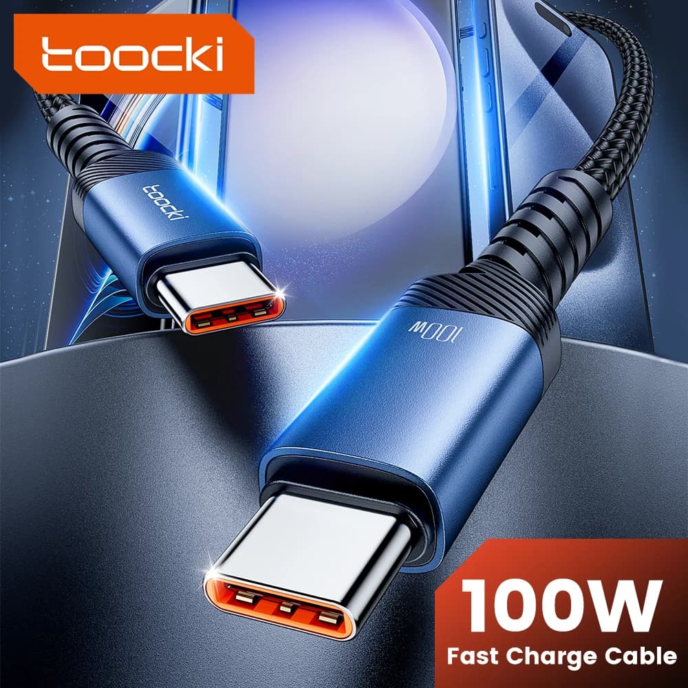 Toocki 100W USB to Type C Cable for Macbook iPhone 15 3A Fast Charging C Type Charger Cord for Samsung S23 S22 21 POCO Data Wire