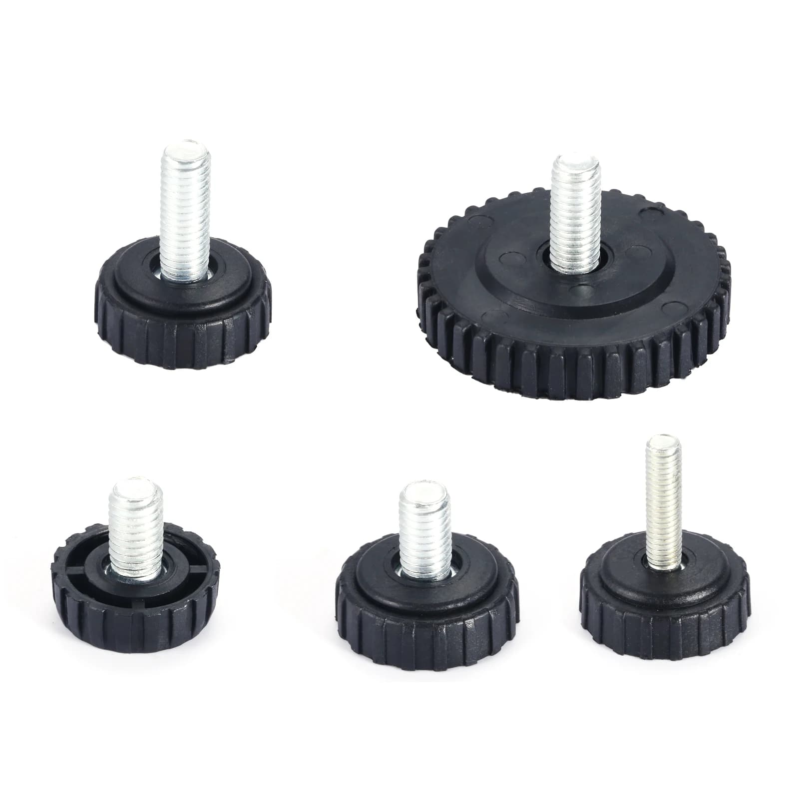 10 Pcs M6 M8 Screw on Furniture Glide Leveling Foot Adjustable Diameter Home Table Desk Glide Leg Leveler Leveling Foot Adjuster